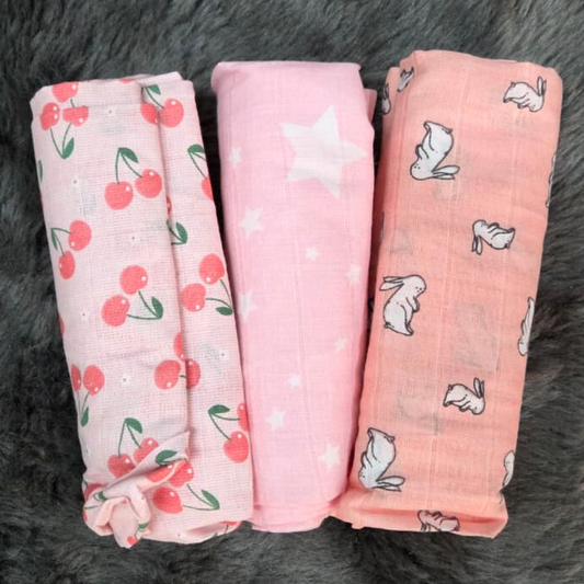 Three pink baby blankets with different patterns pikaboo baby fashion