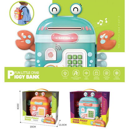 Musical Money Safe Kids Piggy Crab Savings Bank with Finger Print Sensor
