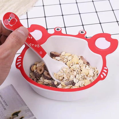 Crab Bamboo Tableware Set | Self-Feeding Snack Plate