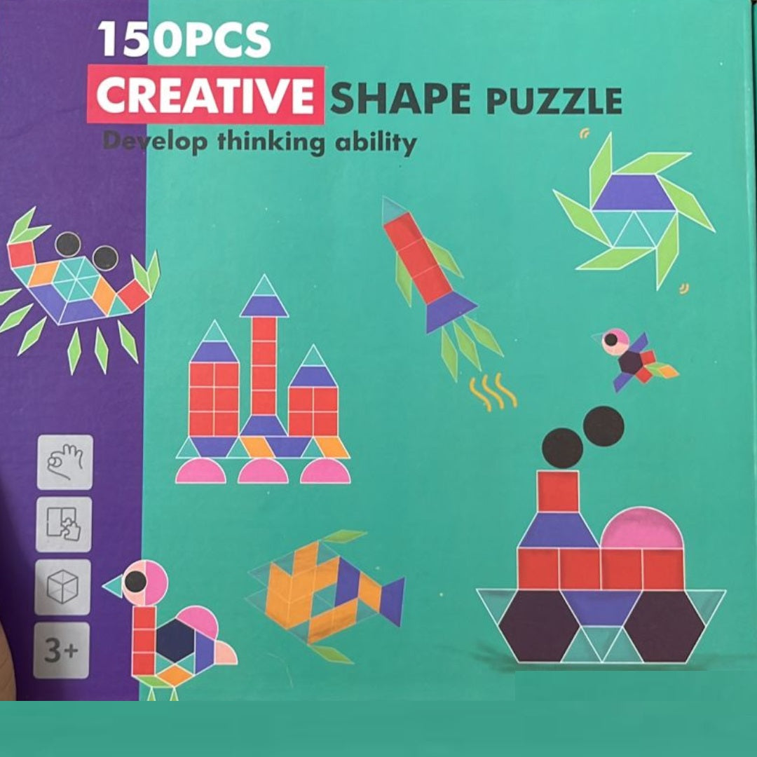 Creative Shape Puzzle Wooden Montessoti Inspired Puzzle Set for Boys Kids Girls