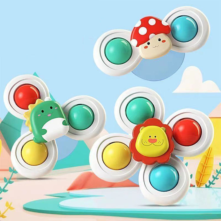 Cute Animal-Themed Spinner Rattles – Suction Cup Bath Toys for Babies and Toddlers