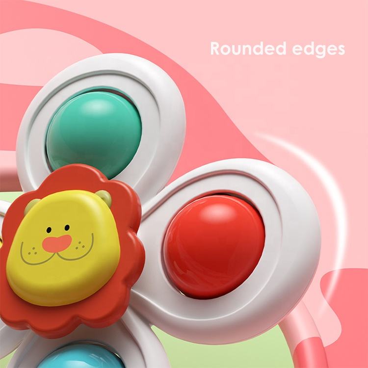 Cute Animal-Themed Spinner Rattles – Suction Cup Bath Toys for Babies and Toddlers