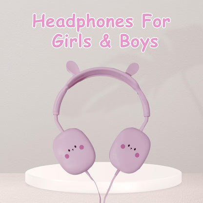 Cute Animal Cartoon Earphones Ages 4+ | Wired Kids Headphones With Mic