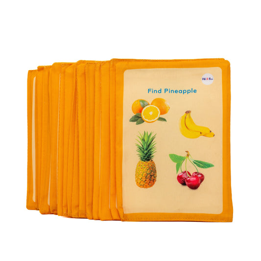 PiK A BOO Cloth Fruits Flash Cards l Kids Early Learning l Brain Development Study Material for Preschoolers and Kindergarten