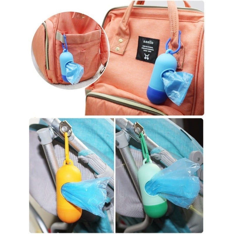 Diaper Pad Disposal Dispenser – Compact Travel Case with 4 Refill Waste Bags