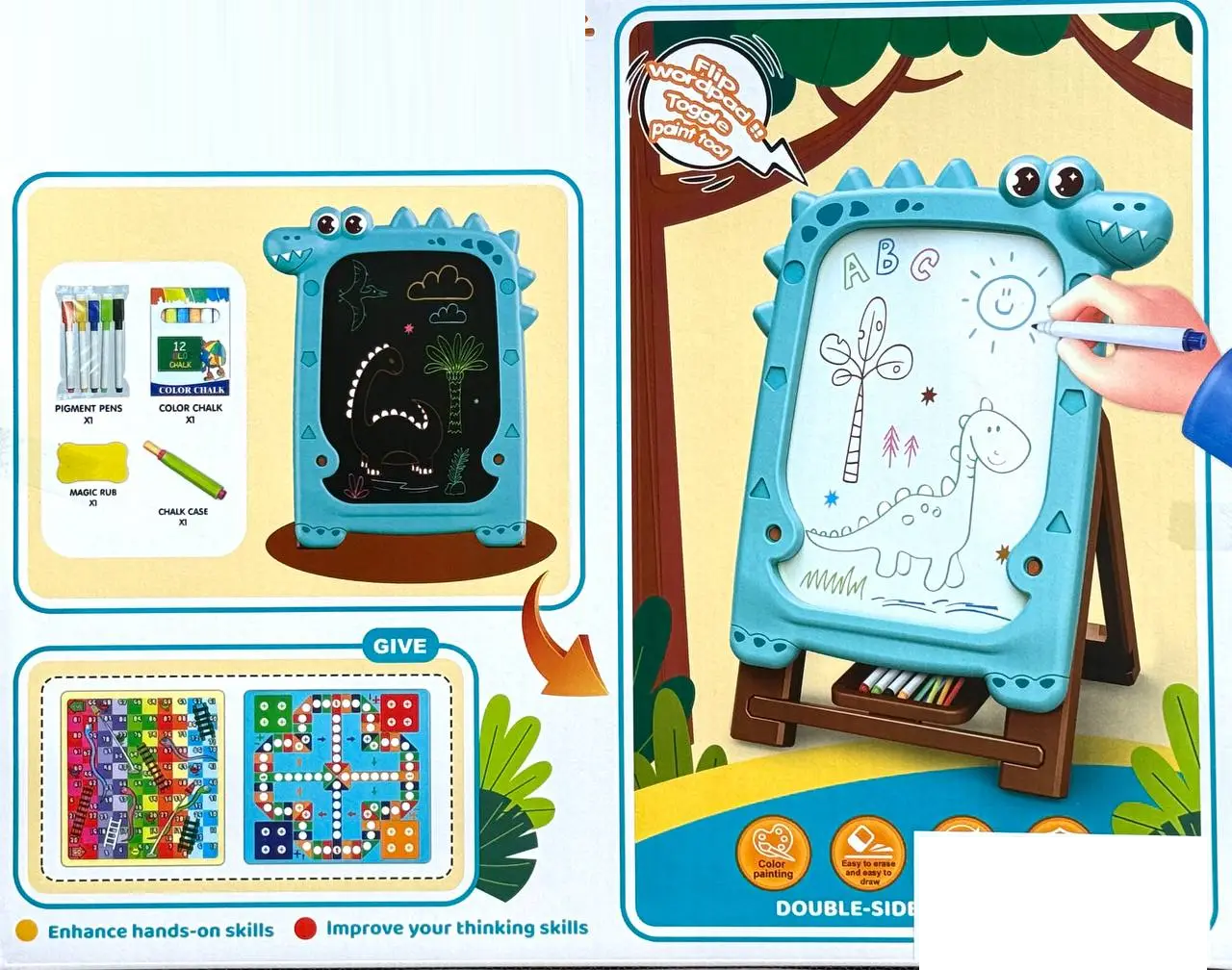 Writing Easel 2 in 1 White and Black Board for Kids