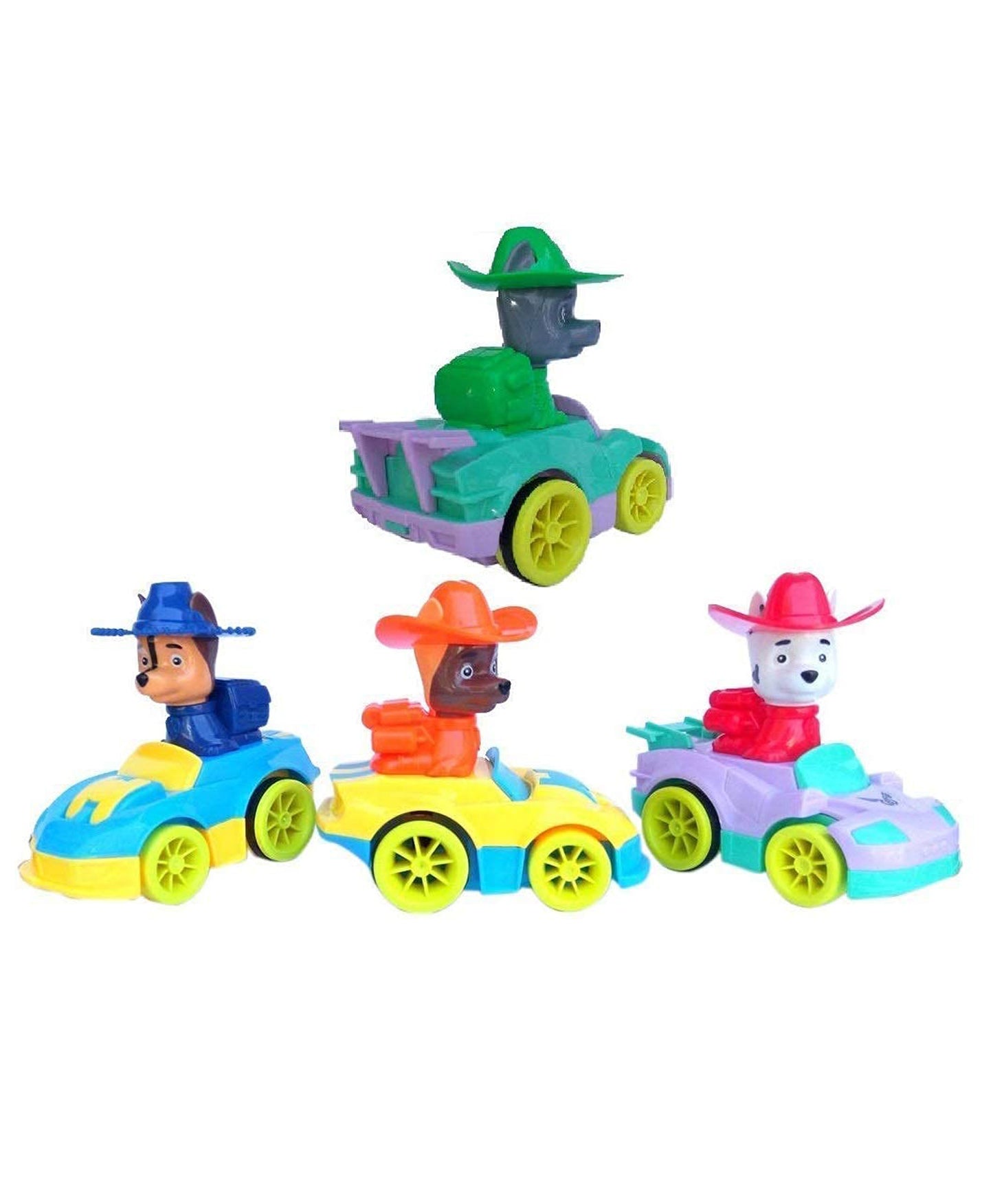 Pull Back Dog Patrol Rescue Team Car Toy Pack of 4