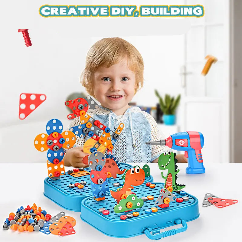 Super Engineer Toy Toolbox – Drill, Screwdriver & Creative Puzzle Set for Kids