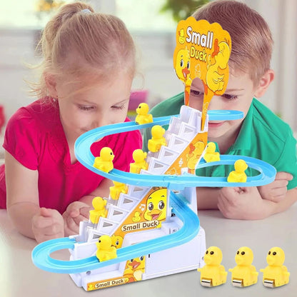 Duck Climbing Stairs Track Toy – Music & Lights  Fun Play for Kids