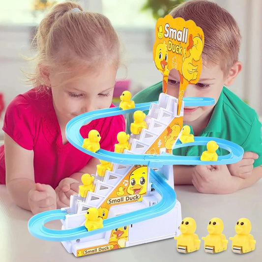 Duck Climbing Stairs Track Toy – Music & Lights  Fun Play for Kids