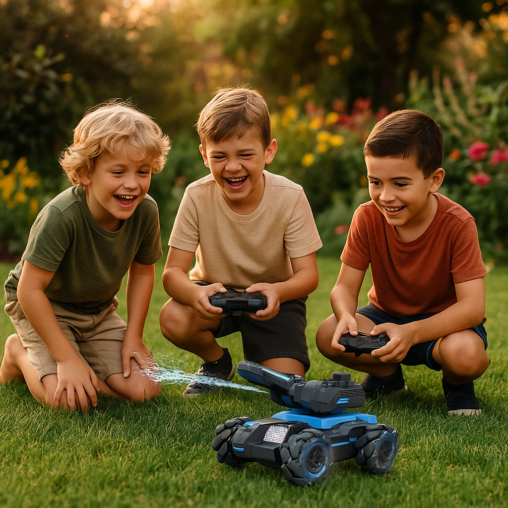 Battle Tank Water Jet Spray – 360° Rotating Fun for Kids' Outdoor Play