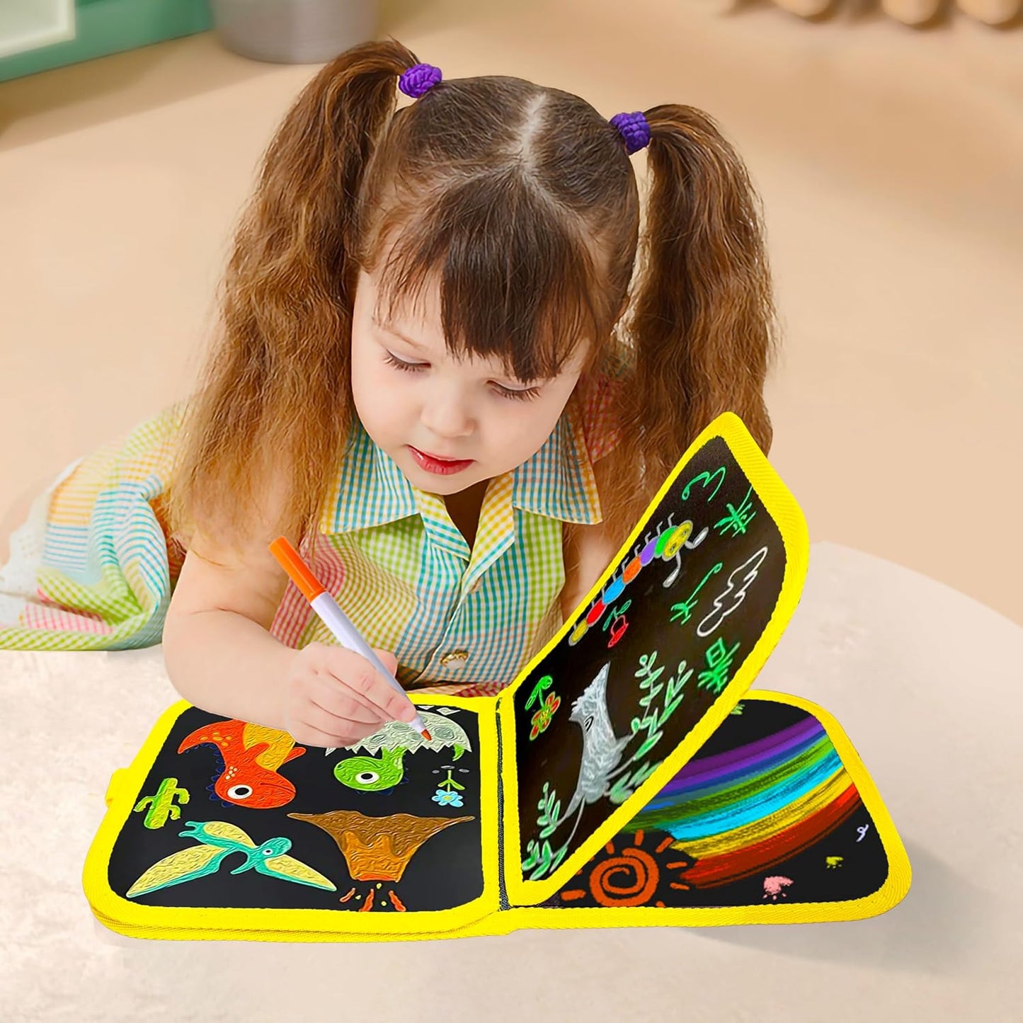 Erasable Reusable Chalk Book Travel Activity for Toddlers, Preschoolers (2–6 Years)