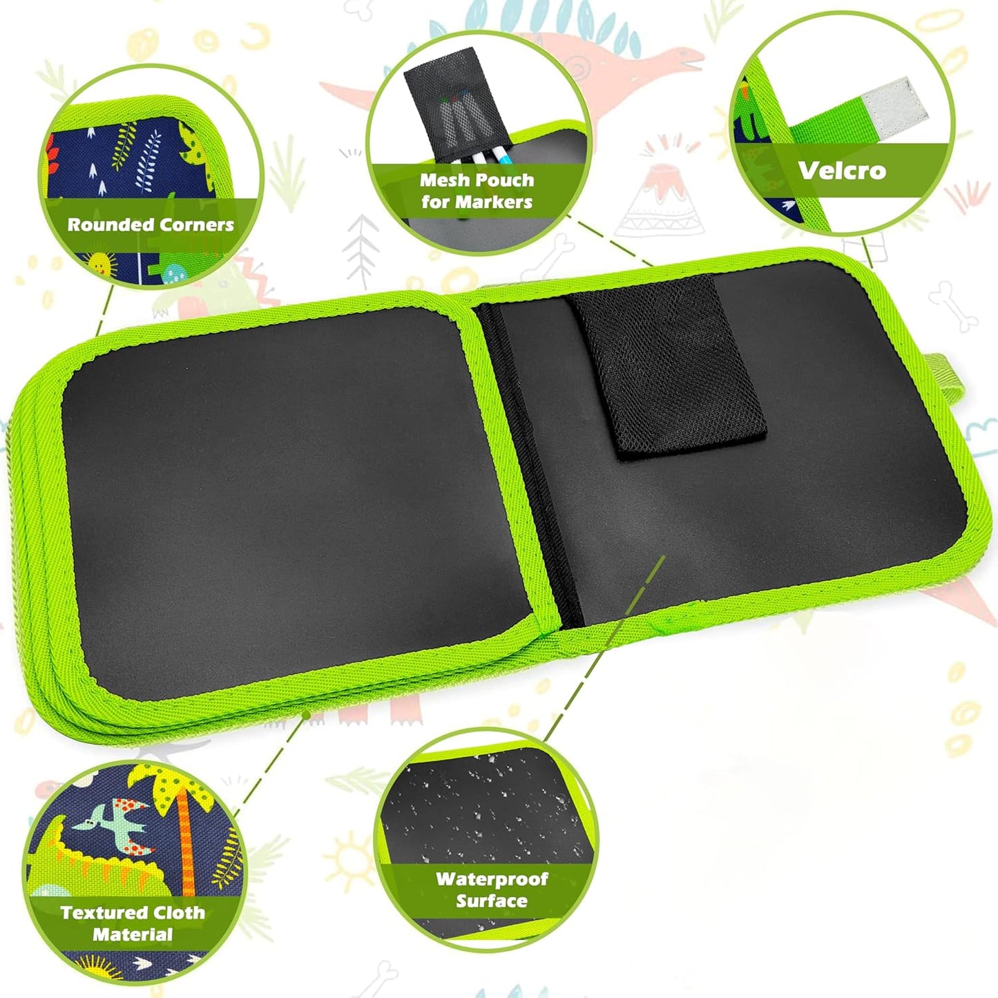 Erasable Reusable Chalk Book Travel Activity for Toddlers, Preschoolers (2–6 Years)