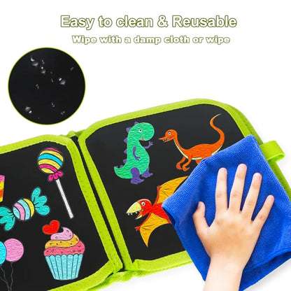 Erasable Reusable Chalk Book Travel Activity for Toddlers, Preschoolers (2–6 Years)