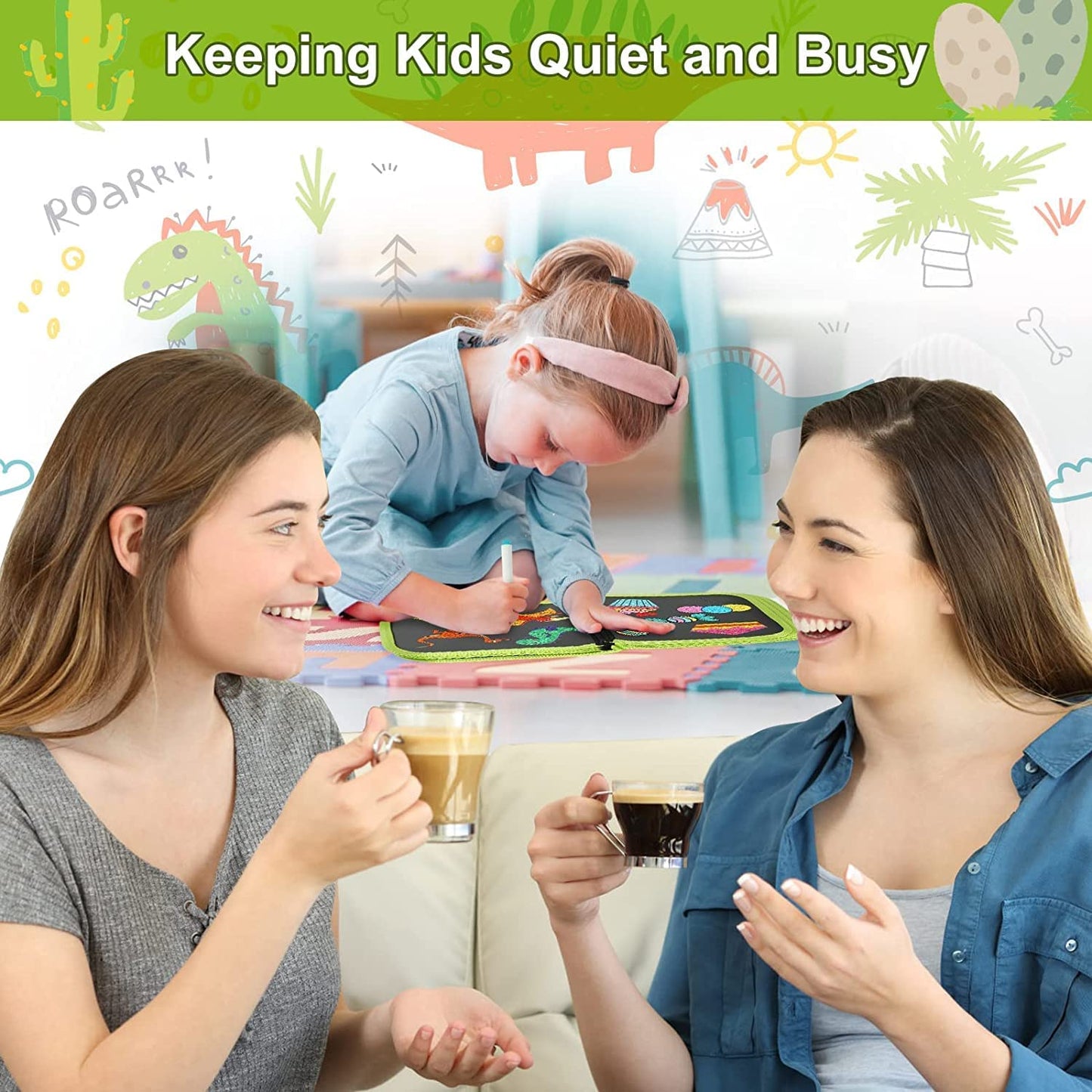 Erasable Reusable Chalk Book Travel Activity for Toddlers, Preschoolers (2–6 Years)