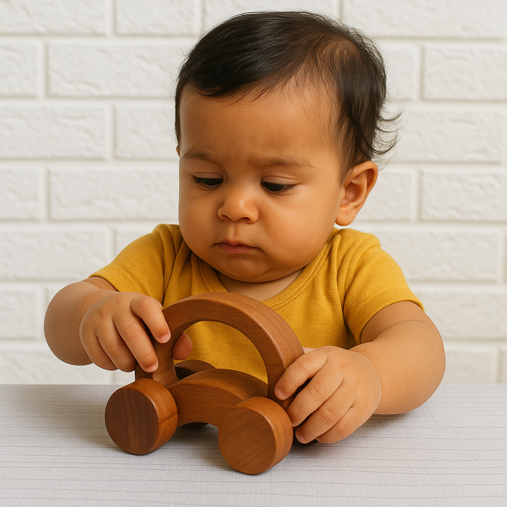 PiK A BOO Wooden Car with Tyres – Fun & Safe Playtime for Little Racers