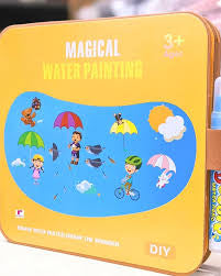 PiK A BOO Magic Sticker Water Painting Book – Reusable Water Art Book for Kids 3+ | No-Mess Coloring with Water Pen (Assorted Designs)