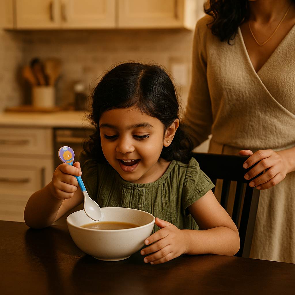 Bamboo Fiber Spoon – Cute Animal Design | Eco-Friendly Kid