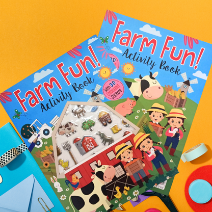 Farm Fun Activity Book with 3D Embossed Stickers