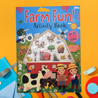 Farm Fun Activity Book with 3D Embossed Stickers