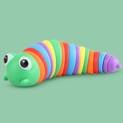 Rainbow Finger Slug Fidget Toy – Sensory Stress Relief and Fun for Kids and Adults Any One