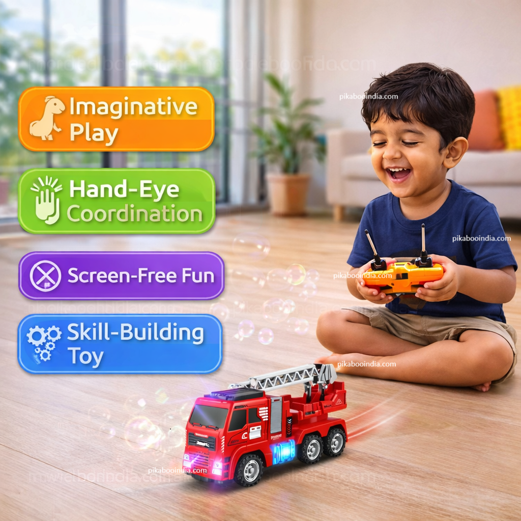Agniveer Remote Control Fire Truck with Water Spray, Lights & Music