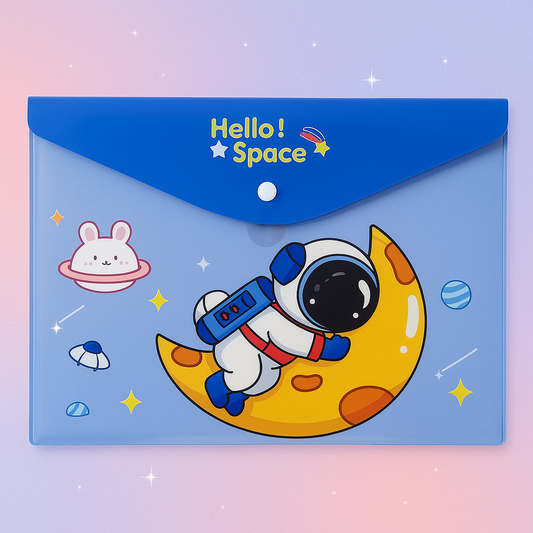 Hello Space School Folder Bag – Transparent Document Holder