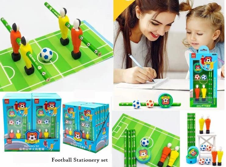 Football Stationery Set – Pencil, Eraser & Ruler Kit