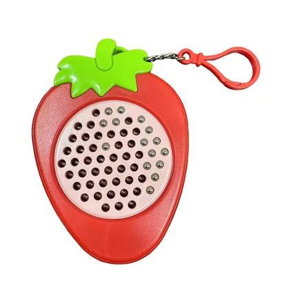 Strawberry Magnetic Bead Drawing Keychain | Montessori Travel Toy With Pen