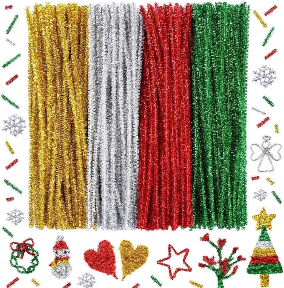 Glitter Craft Pipe Cleaners  DIY – 50-Pack Sparkly Stems for Arts & Kids