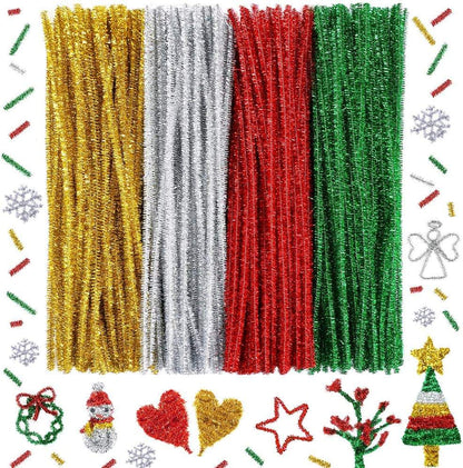 Glitter Craft Pipe Cleaners  DIY – 50-Pack Sparkly Stems for Arts & Kids