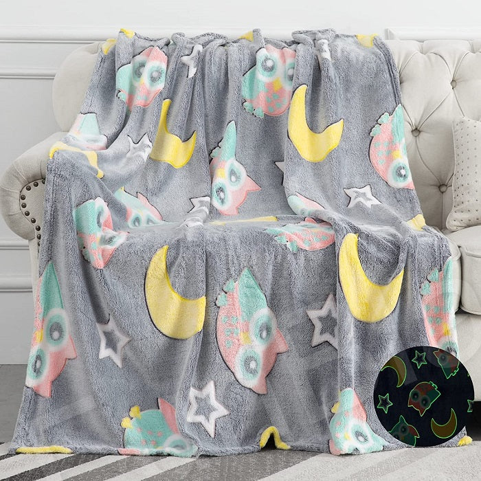 Glow-in-the-Dark Satellite Blanket – Soft Space-Themed Throw for Babies & Kids