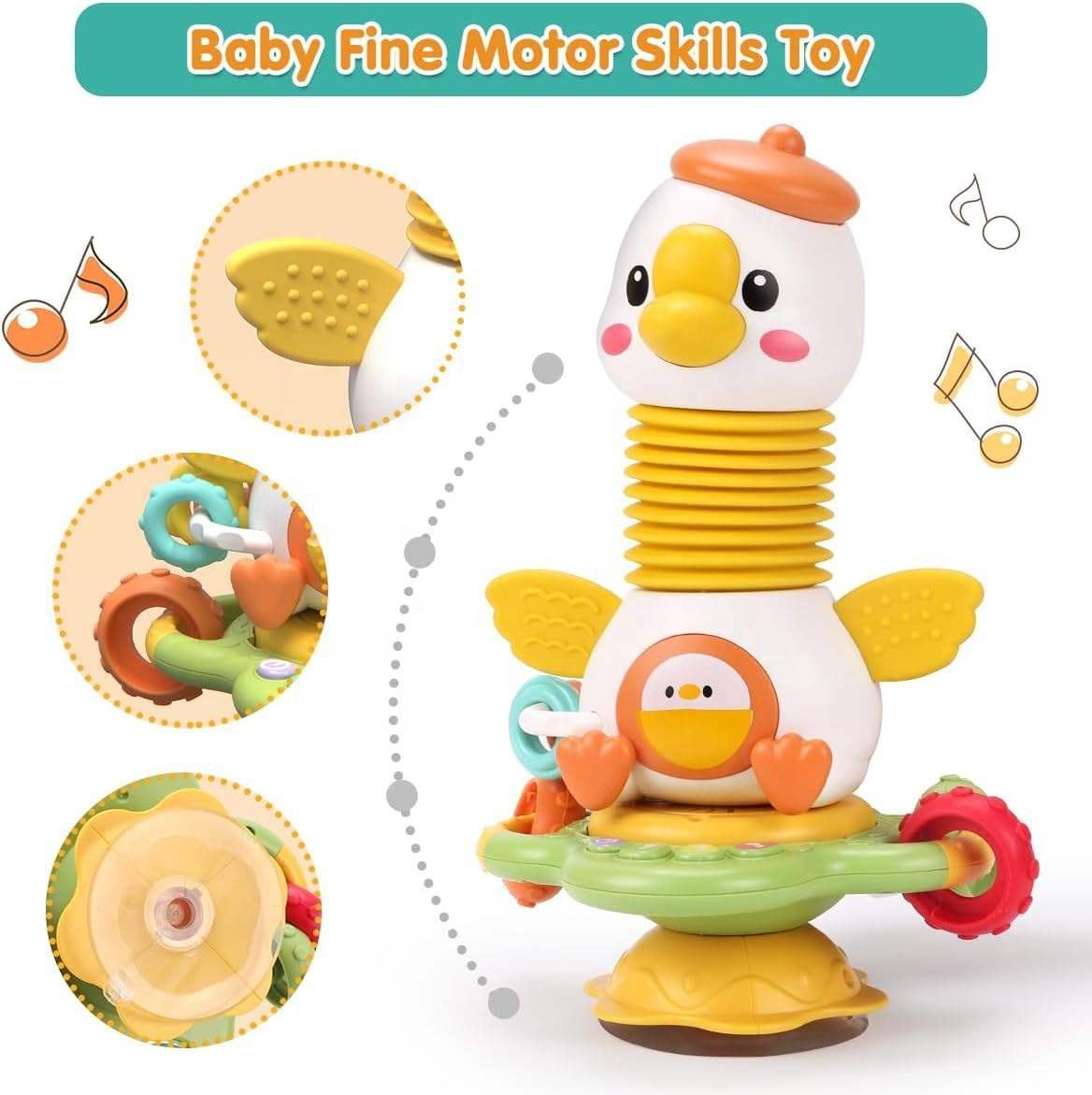 Goose Suction Musical Toy – Accordion & Activity Play Toy  Baby & Toddler Learning