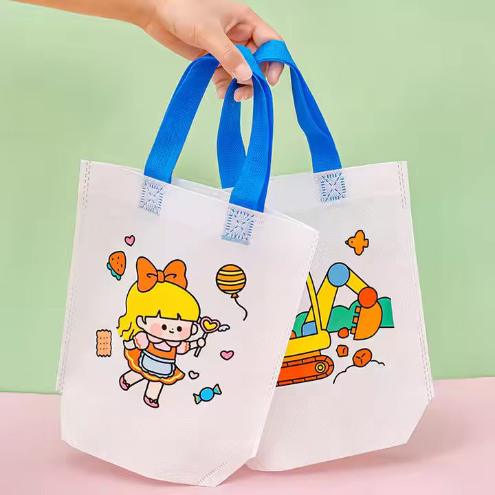 DIY Canvas Bag Handmade Painting Cartoon Gift for Children Art Enthusiasts