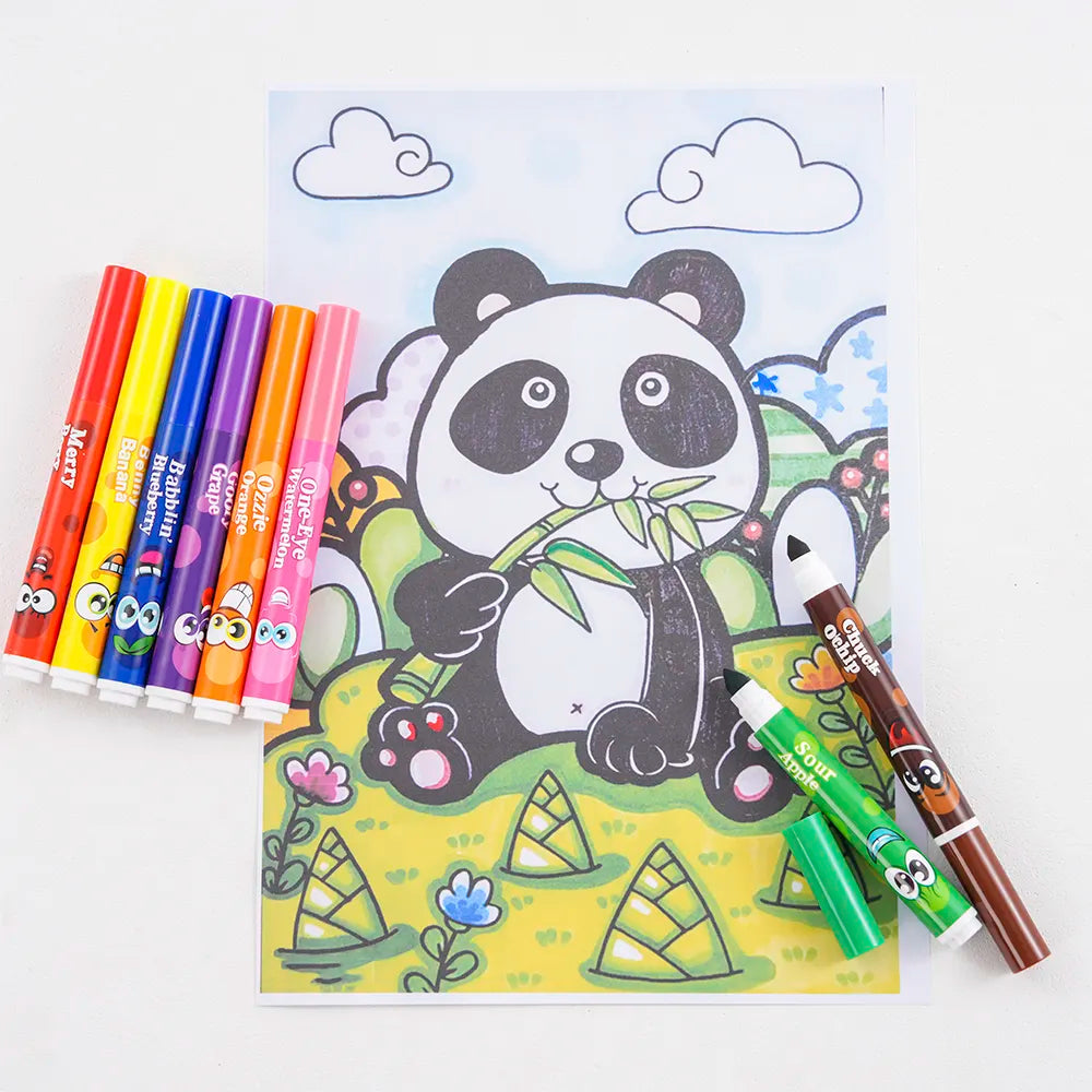 Scented Colour Markers – Pack of 12 Fragrance Sketch Pens for Kids’ Creative Fun