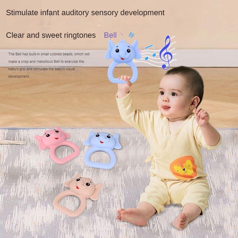 Elephant Silicon Teether Rattle – Soft & Safe for 3M+