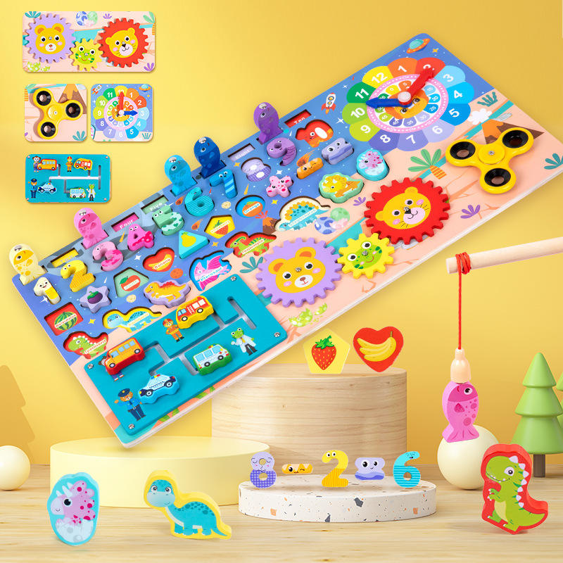 Wooden Learning Montessori Board – Number Fishing Puzzle Toy