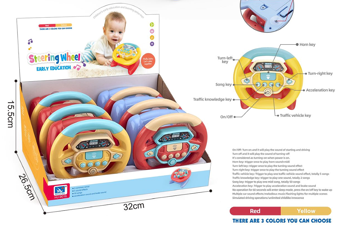 Steering Wheel Toy with Music & Lights | Toddler Fun 18M+