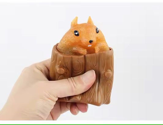 Squishy Squirrel Stress Relief Stretchy Kawaii Mochi Animal Fidget Toy Tabletop Office Table Decor