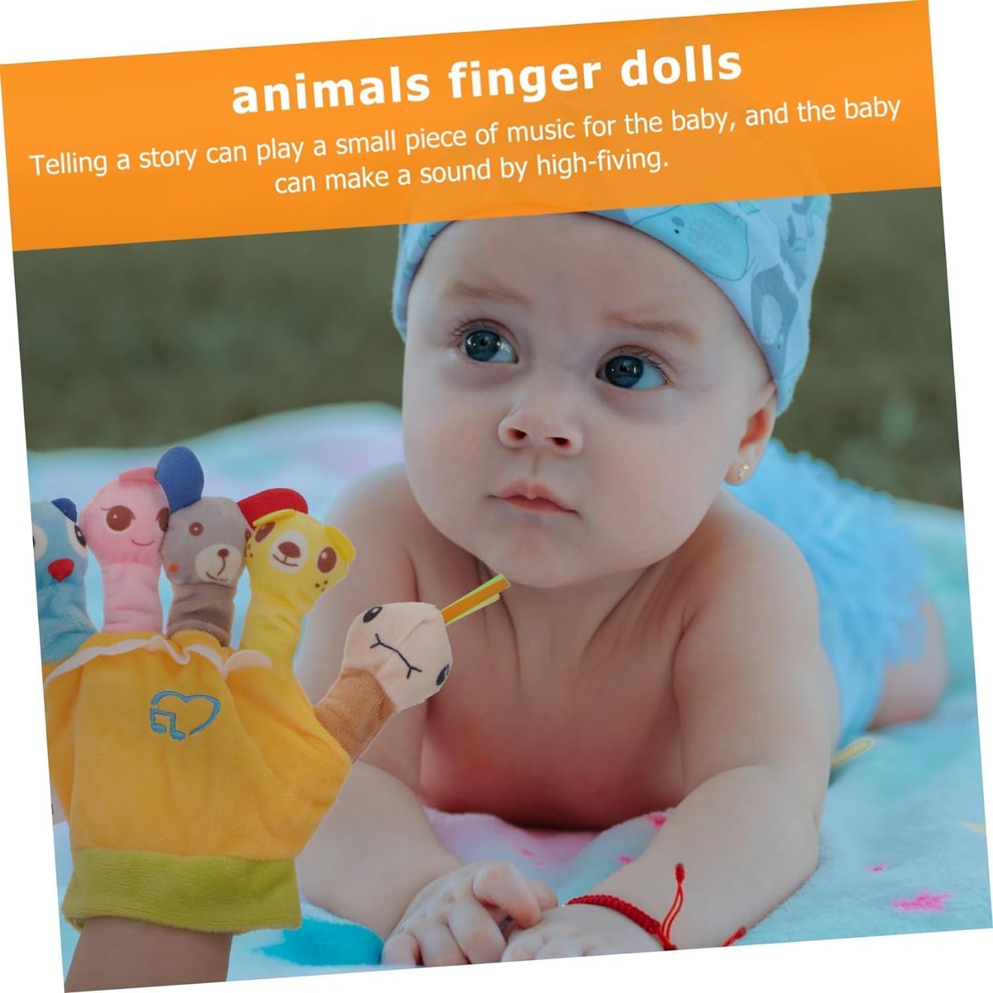 Finger Puppets for Baby Infants - Soft Animal Hand Dolls Storytelling & Bath Toy Set