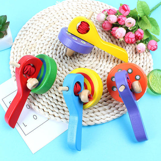 Handmade Wooden Spinning Top Toy | Indoor & Outdoor Fun