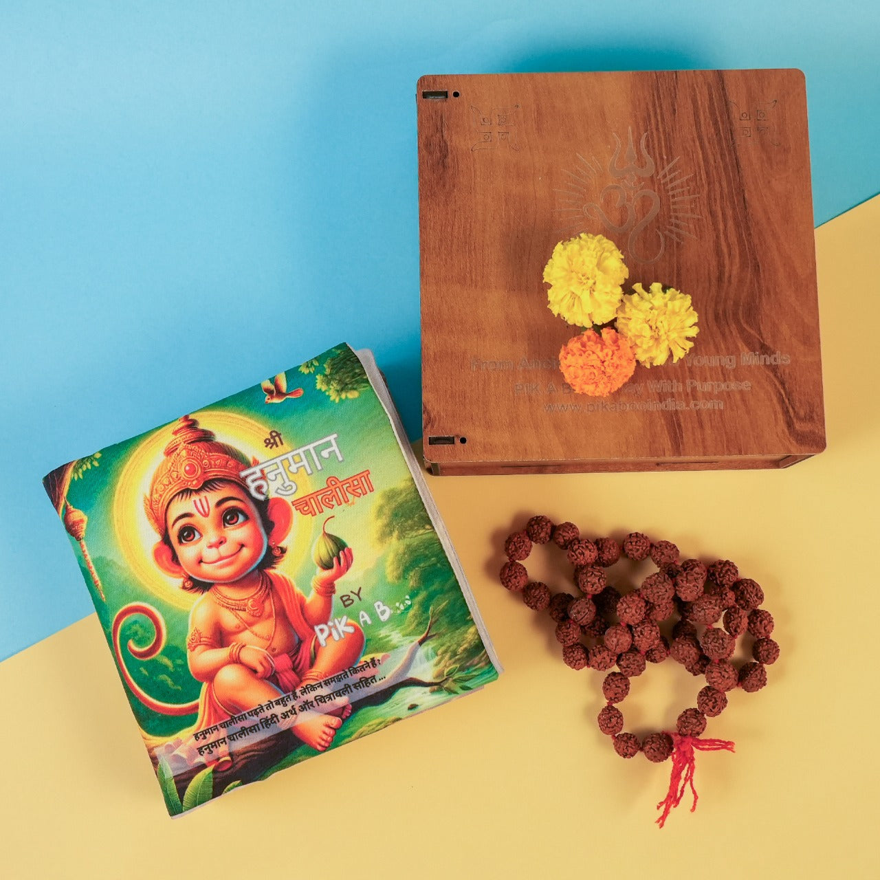 🕉️Hanuman Chalisa Sound Soft Toy + Cloth Book for Kids & Adults | With Meaning | Tear-Free & Hand Washable | Gift of Devotion 🎁