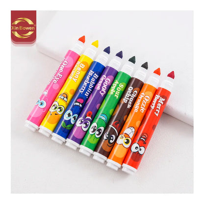 Crazy Face Scented Markers – Pack of 8 Fun Emoji Pens for Kids’ Art & Doodles