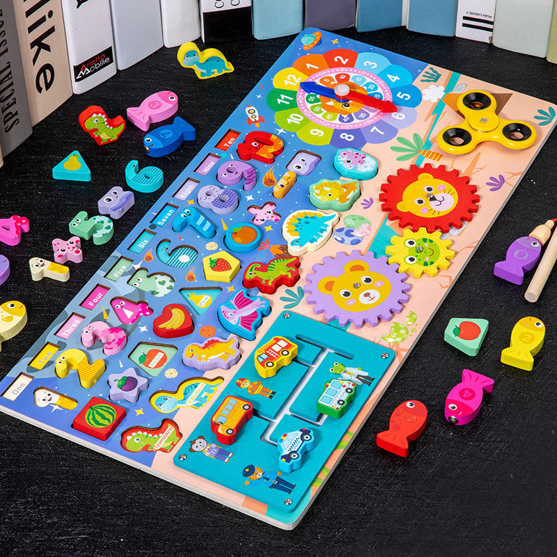 Wooden Learning Montessori Board – Number Fishing Puzzle Toy