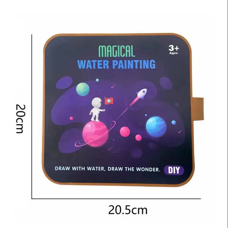 PiK A BOO Magic Sticker Water Painting Book – Reusable Water Art Book for Kids 3+ | No-Mess Coloring with Water Pen (Assorted Designs)