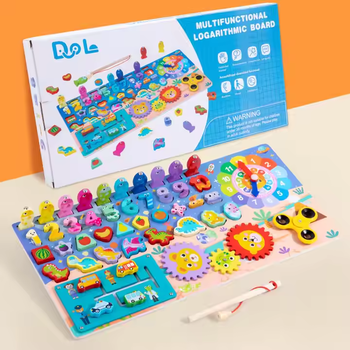 Wooden Learning Montessori Board – Number Fishing Puzzle Toy