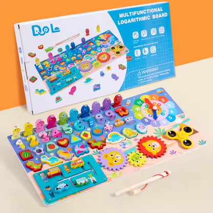 Wooden Learning Montessori Board – Number Fishing Puzzle Toy