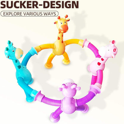 Giraffe Suction Pop Tube Toy – Baby Fidget Fun
