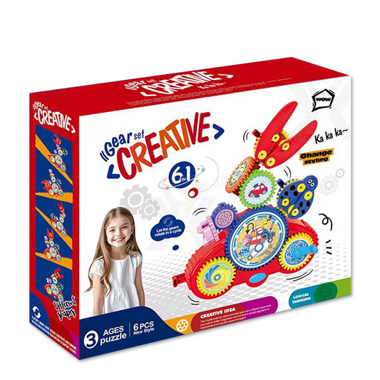 Creative Kids DIY Assembled Electric Gear Sets Building Blocks STEM