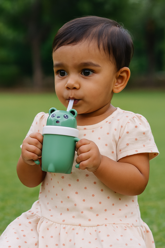 Cartoon Sippy Cup with Handles | 300ml BPA-Free Leak-Proof Training Water Bottle for Kids – Cute & Portable Design